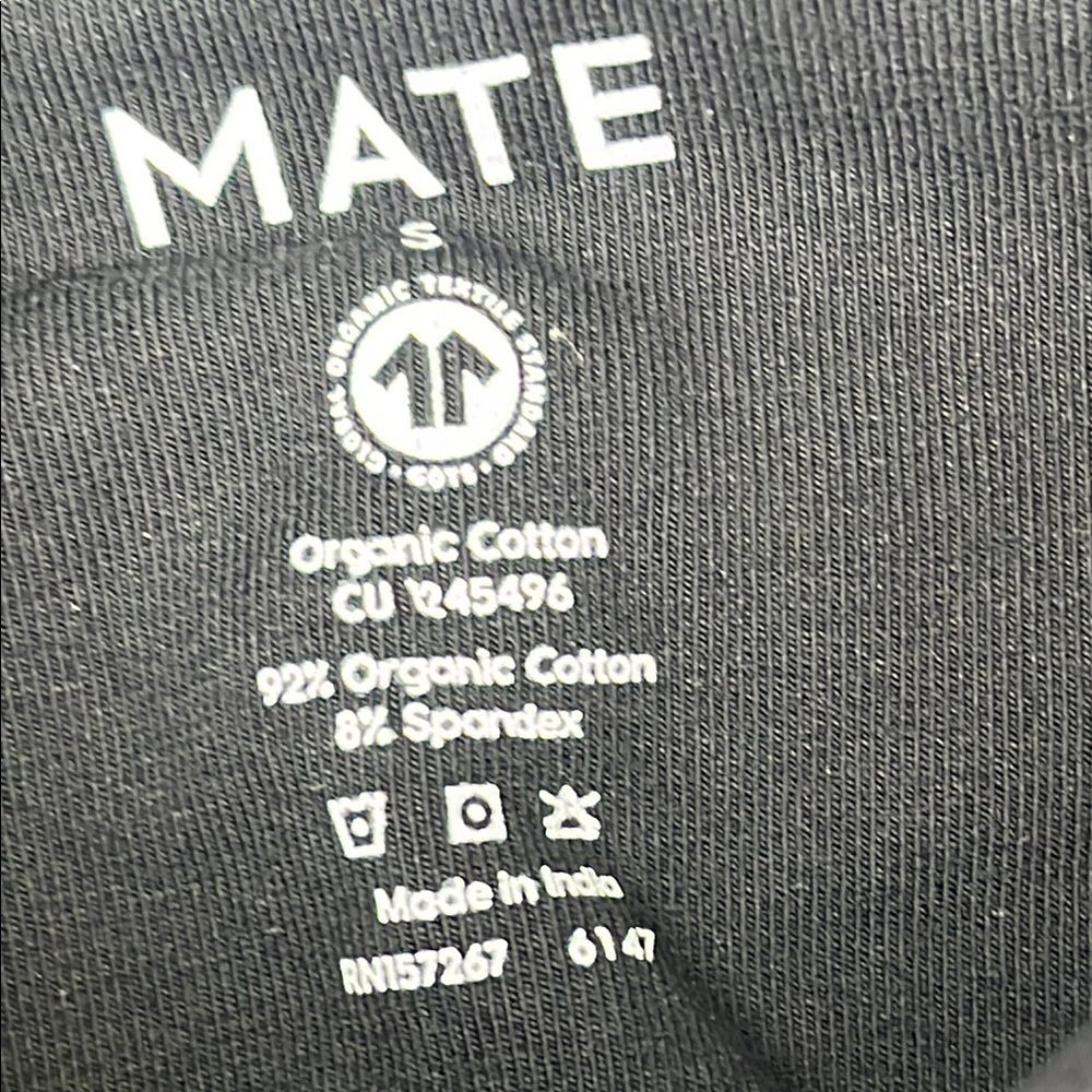 NEW MATE The Label S Organic Cotton Stretch Black Sports Bra and‎ Shorts Set - Picture 3 of 13